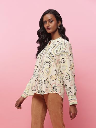 Label RITU KUMAR Ecru Paisley Print Shirt