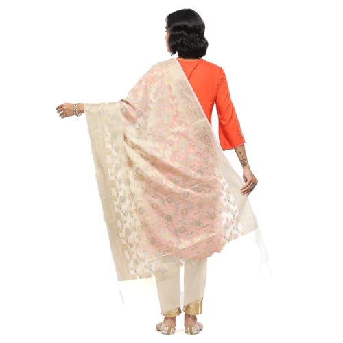 BIBA Women's Cream Polyester Dupatta_Free Size