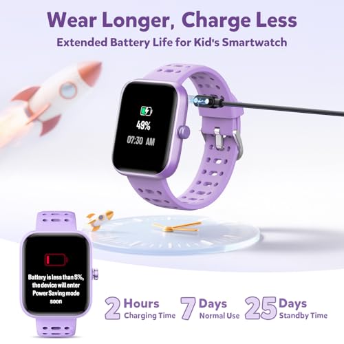 Gydom Smart Watch for Kids No APP No Phone Needed, 1.83" Fitness Tracker Watch with Heart Rate/Sleep Monitor, IP68 Waterproof Pedometer, Step Counter, Puzzle Games for Girls Teens 5-16, 81 Sport Mode