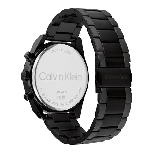 Calvin Klein Impact Qtz Multifunction Black Round Dial Men's Watch|Stainless Steel Material|Multi Color Band - 25200359