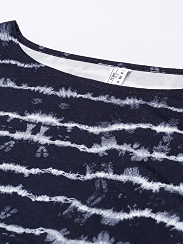 Enamor EC14 Tie & Dye Printed Home Tee and Shorts Set for Women with Ruffled Trim