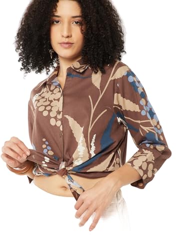Max Women Printed Shirt(Brown_XL)