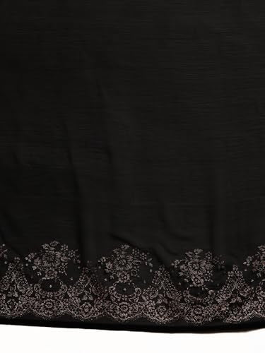 Ahalyaa Women's Polyester Sarees (AH-SMS-SRBL-7_Black)