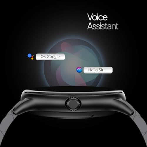 Fire-Boltt Phoenix Pro Round Smart Watch 1.39" Display with Bluetooth Calling, AI Voice Assistant,SpO2 & Heart Rate Monitor, 120+ Sports Modes,IP67 Waterproof Metal Smart Watch for Men & Women - Black
