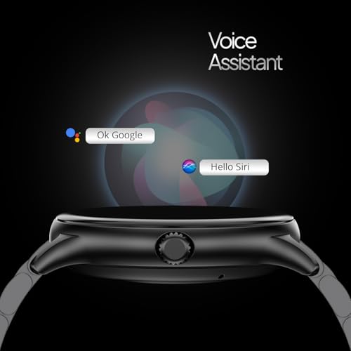 Fire-Boltt Phoenix Pro Round Smart Watch 1.39" Display with Bluetooth Calling, AI Voice Assistant,SpO2 & Heart Rate Monitor, 120+ Sports Modes,IP67 Waterproof Metal Smart Watch for Men & Women - Black