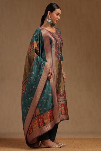Soch Women's Brocade Salwar Suit Set (OWA5CD22377_Green