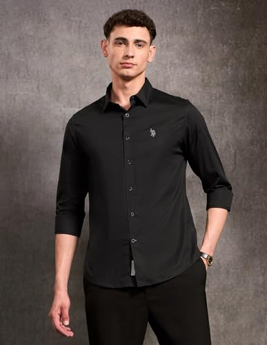 U.S. Polo Assn. Denim Co. Men's Poplin Black & Gold Shirt