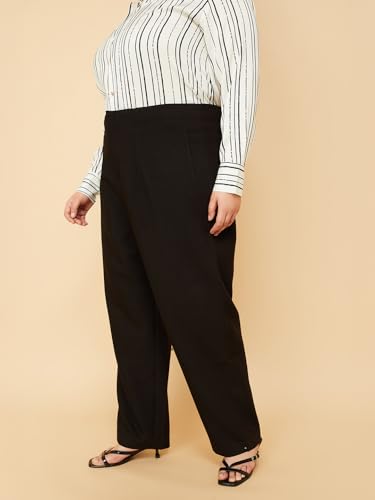 Max Women Solid Formal Trousers (Black_38)