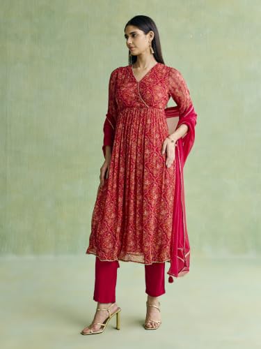 Aarke Ritu Kumar Wine Sanvii Kurta With Pant And Dupatta