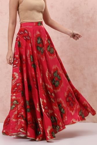 Rangriti Viscose Western Skirt Pink