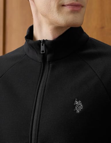 U.S.Polo Association Men's Equestrian Aisle Theater Regular Fit Sweatshirt (USSWS4354_Black_XL)