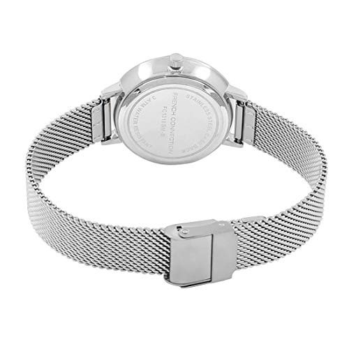 French Connection Analog Gunmetal Dial Women's Watch-FC1318SM-A (Silver)