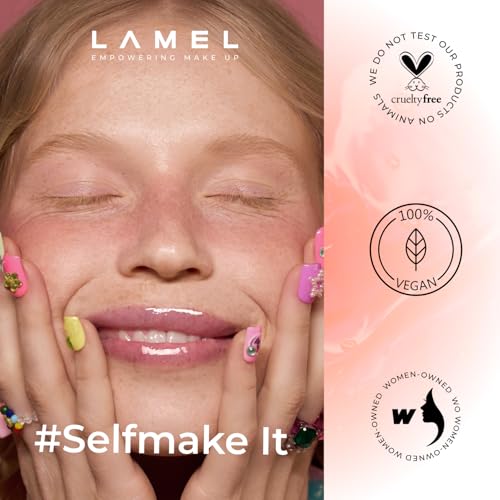 Lamel Let's Glaze Hydrating Lip Oil - Strawberry jam | High shine, Lightweight | Non sticky Juicy Tint | Lip Oil for Pigmented Lips | 4ml