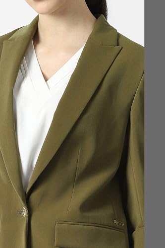 Women Olive Solid Blazer