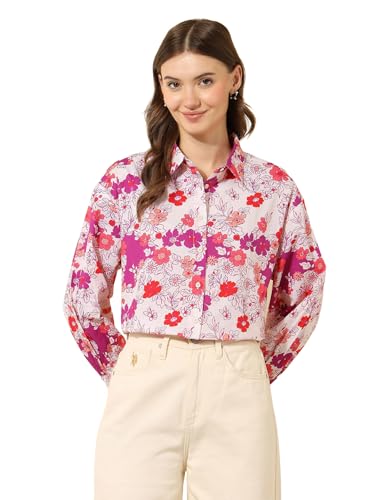 U.S. POLO ASSN. Relaxed Fit Floral Printed Shirt (UWSS25SHT188_Multi-Colour_S)