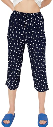 Max Women Heart Printed Capris (SP24CWC02NAVY)_XS