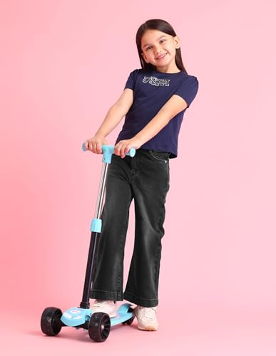 U.S. POLO ASSN. Kids Flared fit Girls Cotton Jeans (UGJENON0019_Black_8-9Y)