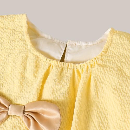 Hoscotch Girls Solid Yellow Sleeveless Short Set For Ages (5.5-6 Years)