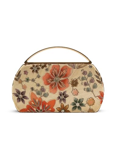 THE TAN CLAN Petal Beige Capsule Clutch | Structured Capsule-Shape Evening Bag for Women | Party & Wedding Clutch Purse