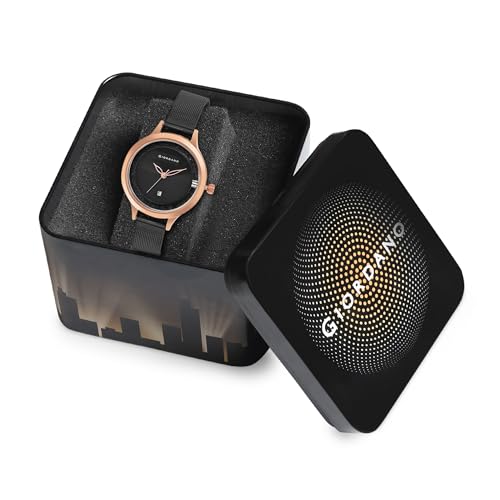 Giordano Analog Watch for Women with See Through Elegant Dial with Stainless Steel Strap|Round Shape Fashion Wrist Watch for Ladies|Girls to Compliment Your Look GD-60010