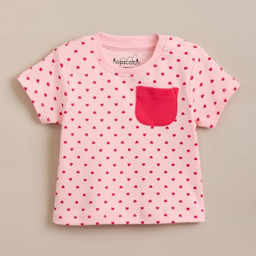Hopscotch Baby Girls Floral Print Short Sleeves Multicolor Tees For Ages (18-24 Months)