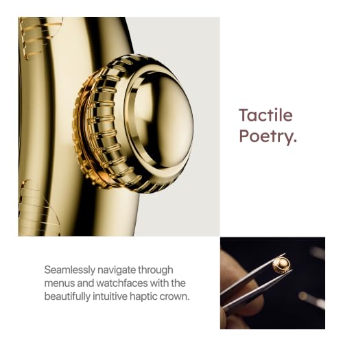 Pebble Opal Newly Launched Smart Watch for Women | Super AMOLED, Classic Design, Glossy Metallic Finish, Stainless Steel Strap, 100+ Watch Faces, Cycle & Sleep Tracking | Blush Gold