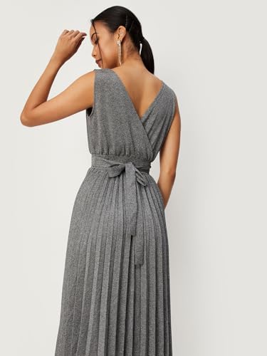 Max Women Shimmery Fit & Flare Dress (PE3005GREY)_M