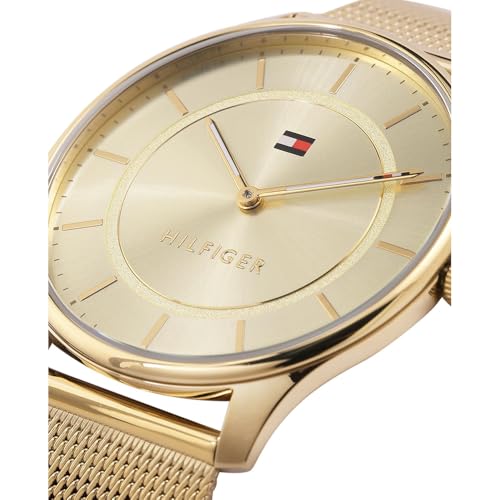 Tommy Hilfiger Quartz Blue Dial Two Toned Stainless Steel Strap Analog Watch for Women