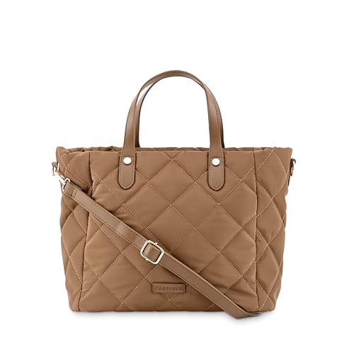 Fastrack Quilted Satchel Bag for Women | Spacious Main Compartment with Dual Handles & Detachable Sling Strap | Premium PU Leather Handbag for Office, College & Daily Use
