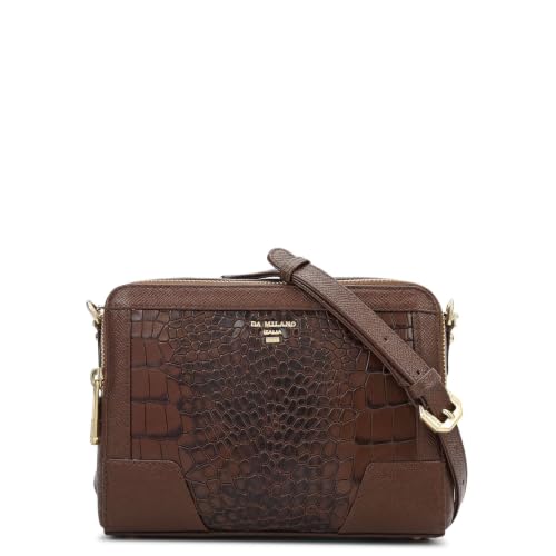 Da Milano Leather Sling Bag for Women - Walnut Brown