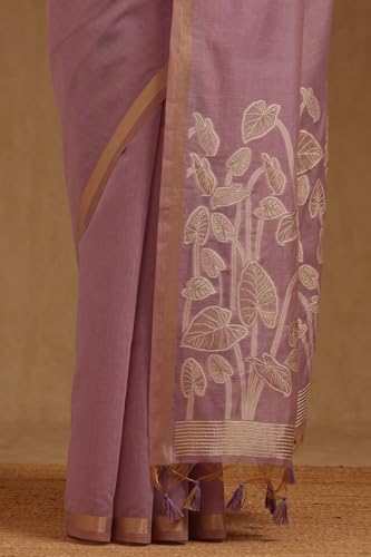 Soch Womens Lavender Chanderi Zari Woven Saree