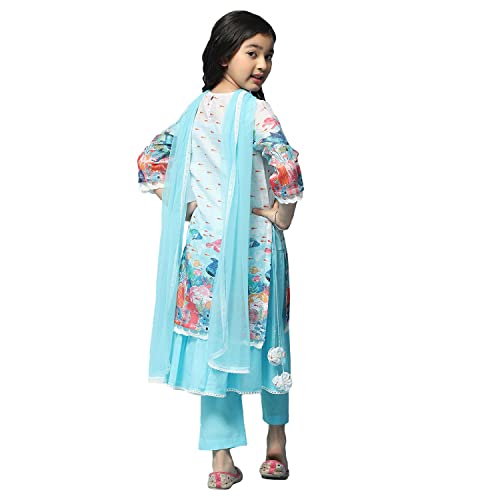 BIBA Cotton Blend GIRL PRINTED NARROW KID Suit Set (KW5282_OFF WHITE_3), 2-3 Years