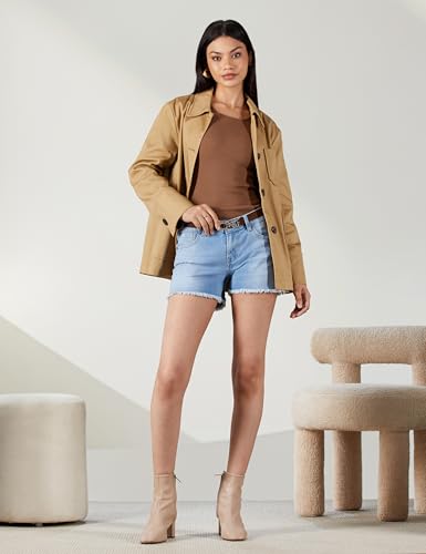 Light Blue Siouxie Mid Rise Shorts