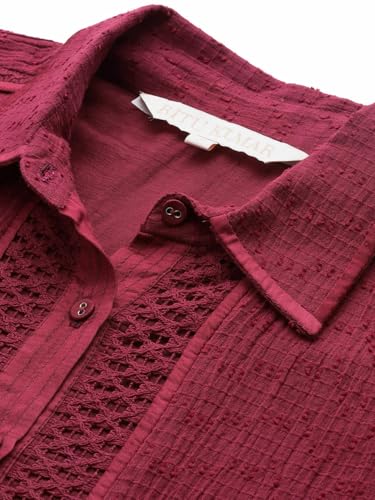 Ritu Kumar Magenta Solid Full Sleeve Shirt