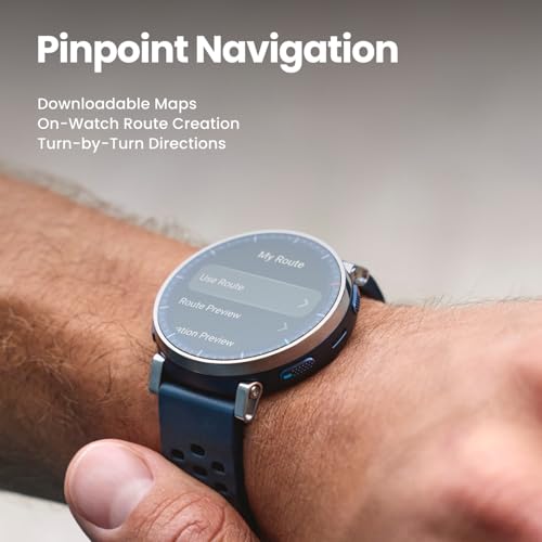 Amazfit Active 3 Premium GPS Running Smart Watch,1.32" AMOLED Sapphire Display,12-Day Battery,4GB Storage,Offline Maps,170+ Workout Modes,5 ATM,Heart Rate & Fitness Tracker,Android & iOS, Aero White