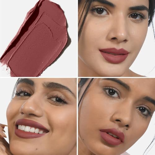 Kiro Moist Matte Lipstick - Nude Garnet (Soft Wine), 4.2g | Super-Pigmented, Long-Lasting, Moisturizing, Non-Drying, Non-Feathering, Smudge Proof | Skin Care Infused with Natural Oils