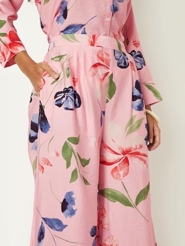 Max Women Floral Print Palazzos (Pink_M)