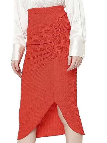 Vero Moda Polyester Blend Western Skirt Orange