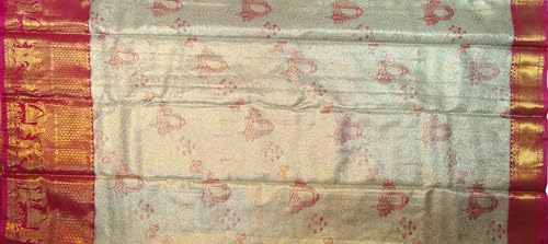VFCollections Women's Traditional Handloom Kanchipuram Silk Pure Pattu Sarees | Rich Zari Woven Design | Bridal Saree | Unstitched Blouse -2