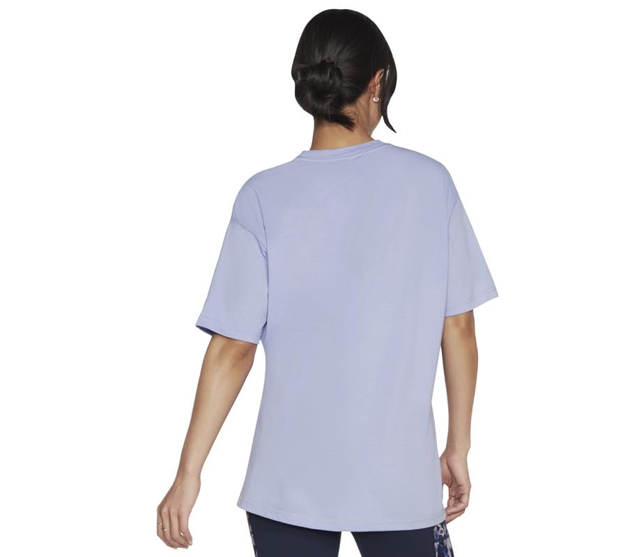 Skechers Women's Solid Regular T-Shirt (WTS351A-LVLP_Lavender/LT Pink M)