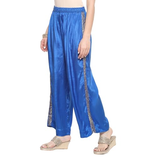 Rangriti Women's Straight Pants (RMMSTRYOF18451AW23CBTBLU_Blue