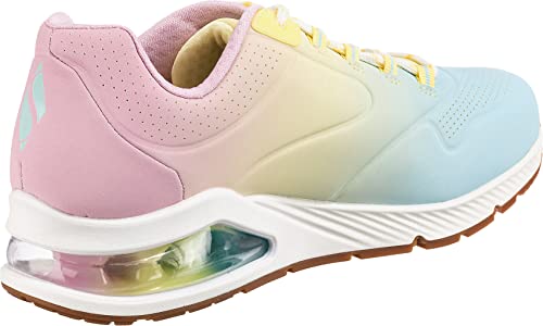 Skechers Women's UNO 2-Color Waves Sneaker, White/Mulit, 7