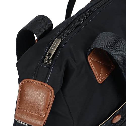 Prussian Edge Nylon Satchel | Dual Carry Handbag with Webbing Handles & Detachable Strap | Deep Blue with Tan Accents | Spacious & Multi-Pocket Design