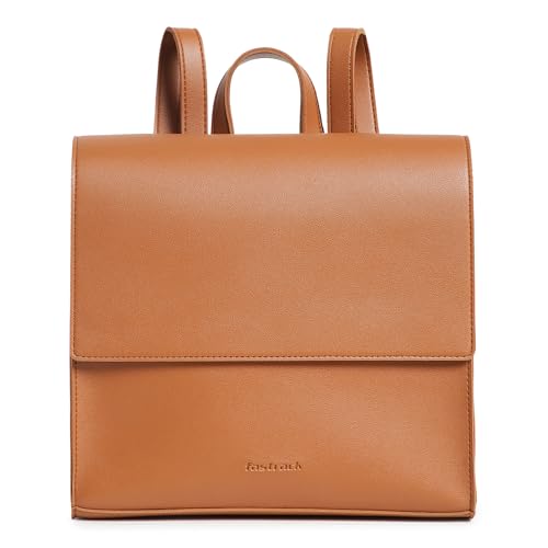 Fastrack Boxy College Backpack for Women |Stylish Backpack for Girls, Women, Ladies |Everyday 1 Compartment College Backpack Made of Faux Leather,Brown