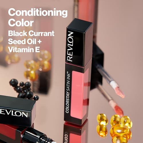 Revlon ColorStay Satin Ink Liquid Lipstick, Longwear Rich Lip Colors, Formulated with Black Currant Seed Oil, 009 Speak Up, 0.17 fl oz