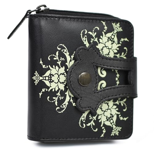 WildHorn RFID Protected Genuine Leather Wallet for Women with 8 Card Slots | Stylish Purse for Women/Girls (Black)