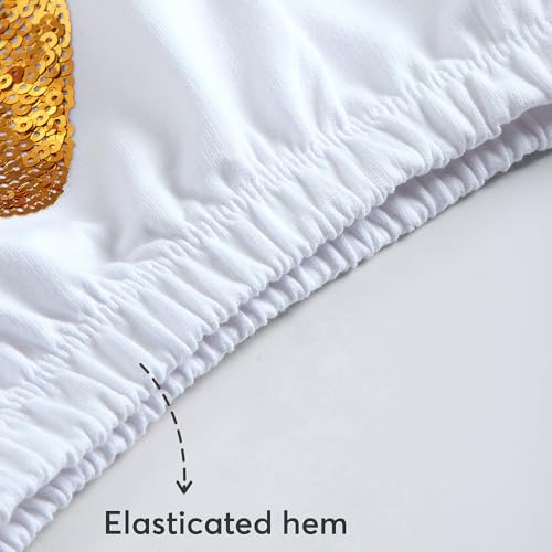 Hopscotch Girls White Full Sleeves Sequin Embellished Sweatshirt for Age (4-5 Years)