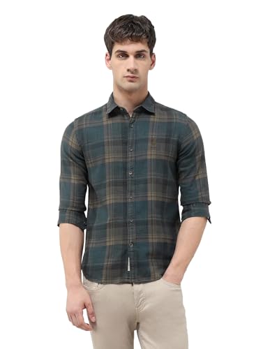 U.S. Polo Assn. Denim Co. Men's Tartan Checked Regular Fit Shirt (UDSHT1875_Grey_39)