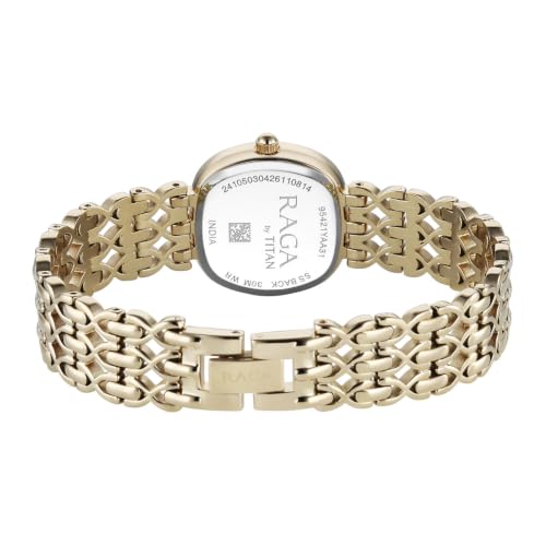 Raga Spotlight 2.0 Quartz Analog 3Hands Display White Dial Gold Color Strap Watch for Women - 95421YM01
