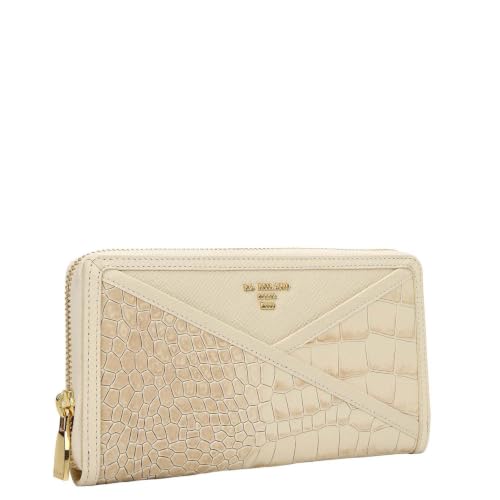 Da Milano Premium Leather Wallet for Women | Multi Compartment Travel Wallet - Marshmallow White